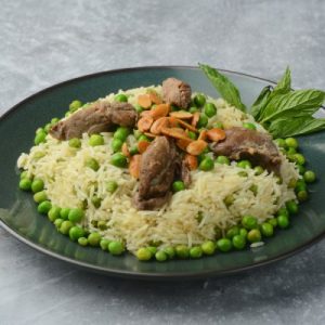 Rice with Peas and Lamb Shanks